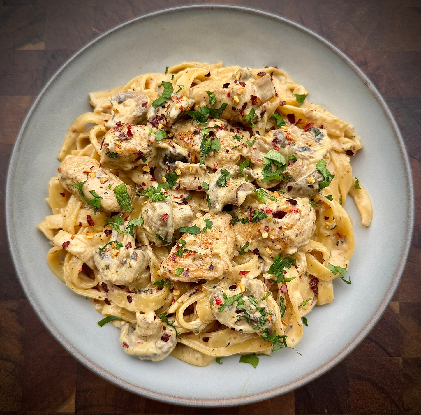 Creamy Chicken & Mushroom Tagliatelle