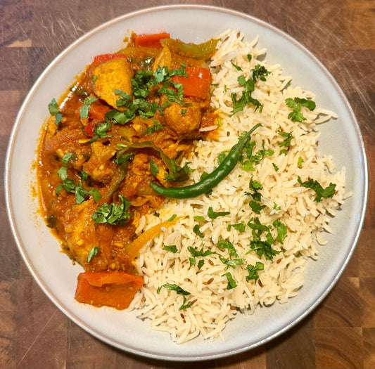 Chicken Jalfrezi & Cumin Rice E-Recipe